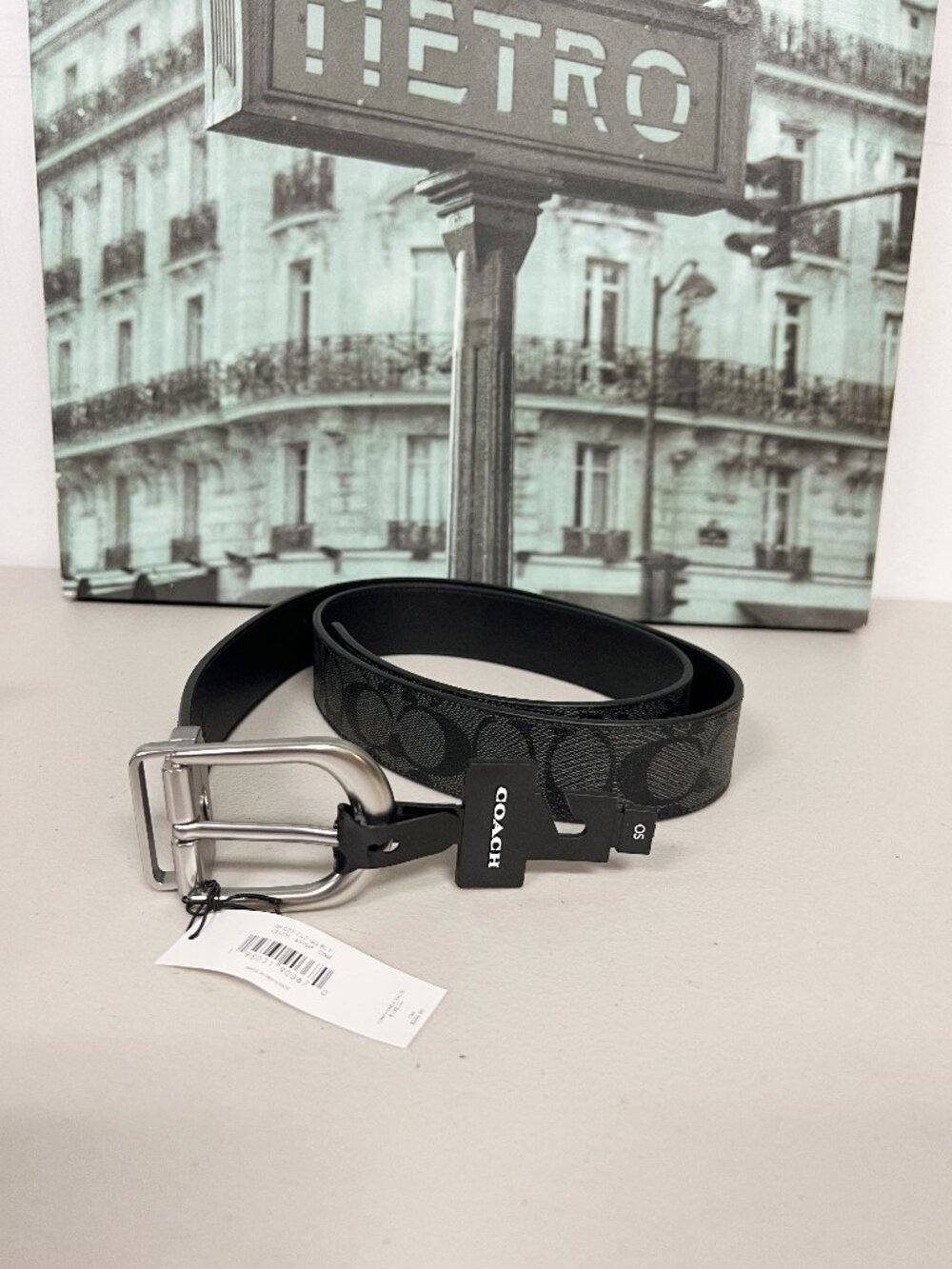 Coach CF276 Classic Buckle Cut To Size Reversible Belt 38Mm in Graphite
